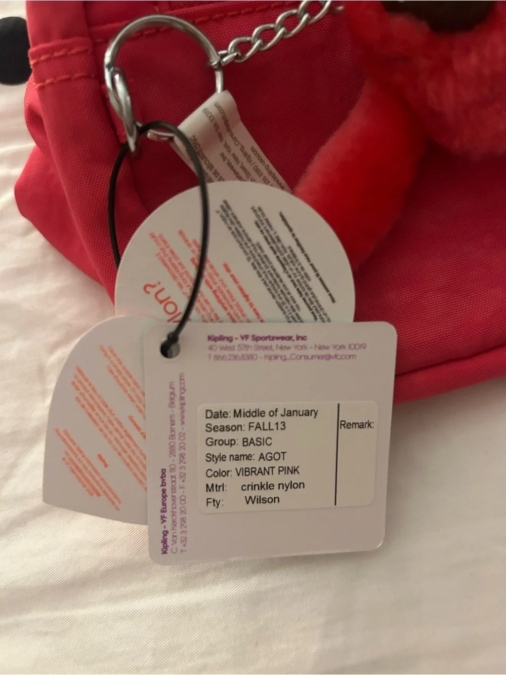 Kipling Agot Large Toiletry Bag in Vibrant Pink
